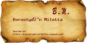 Borostyán Miletta névjegykártya